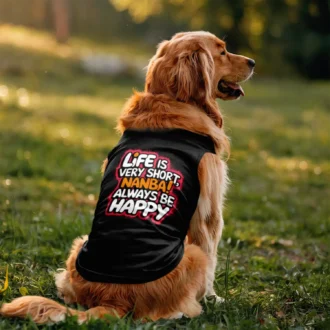 Life Is Very Short Nanba Dog Tank in Black Color
