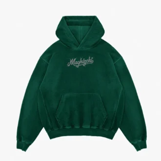 Maghizchi Men/Unisex Acid Wash Hoodie in Bottle Green Color