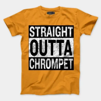Straight Outta Chrompet Men/Unisex T-Shirt in Golden Yellow Color