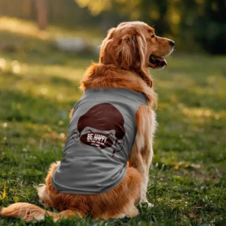Be Happy, Cool Down, Cool Down, Cool Down Dog Tank in Grey Melange Color