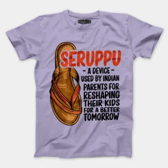 Seruppu - A Device Used By Indian Parents Men/Unisex T-Shirt in Lavender Color