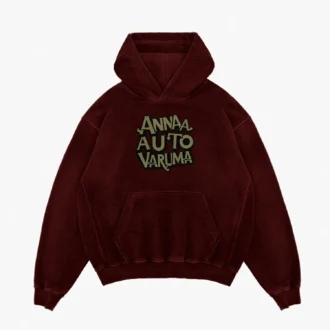 Anna Auto Varuma Men/Unisex Acid Wash Hoodie in Maroon Color