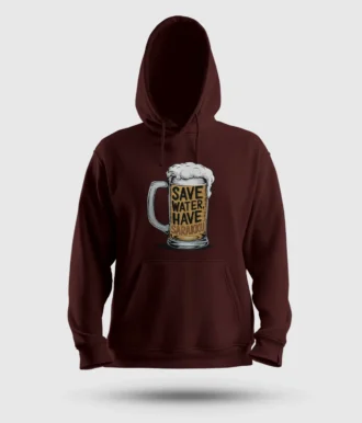 Save Water And Have Sarakku Men/Unisex Hoodie in Maroon Color
