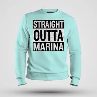 Straight Outta Marina Men/Unisex Sweatshirt in Mint Color