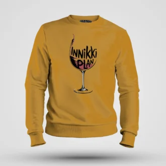 Innikki Plan - Wine Men/Unisex Sweatshirt in Mustard Yellow Color
