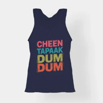 Cheen Tapaak Dum Dum Women's Tank Top in Navy Blue Color
