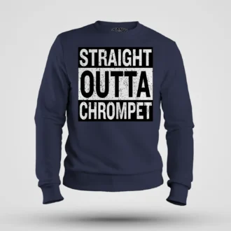 Straight Outta Chrompet Men/Unisex Sweatshirt in Navy Blue Color
