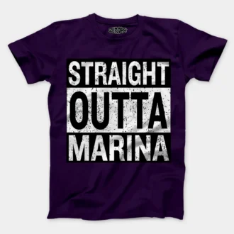 Straight Outta Marina Men/Unisex T-Shirt in Purple Color