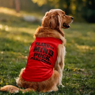 Yaaru Da Avan Mind Puck Panardu Dog Tank in Red Color