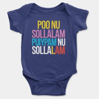 Poo Nu Sollalam Onesie/Romper in Royal Blue Color