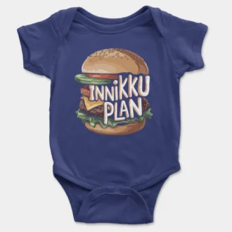Innikki Plan - Burger Onesie/Romper in Royal Blue Color