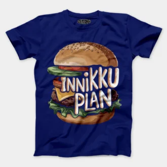 Innikki Plan - Burger Men/Unisex T-Shirt in Royal Blue Color