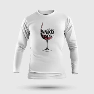 Innikki Plan - Wine Men/Unisex Long Sleeve T-Shirt in White Color