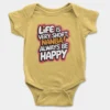 Life Is Very Short Nanba Onesie/Romper in Yellow Color