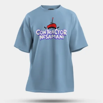 Contractor Nesamani Men/Unisex Oversized T-Shirt in Baby Blue Color