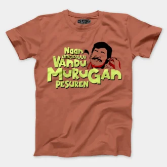 Naan Vattacheyalalar Vandu Murugan Pesuren Men/Unisex T-Shirt in Copper Color
