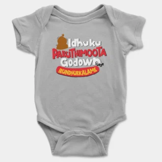 Idhuku Paruthimoota Godown Laye Irundhurkalame Onesie/Romper in Grey Melange Color