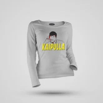 Kaipulla Women's Long Sleeve T-Shirt in Grey Melange Color