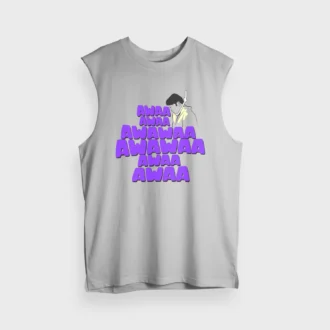 Awaa Awaa Awawaa Awawaa Awaa Awaa Men/Unisex Tank Top in Grey Melange Color
