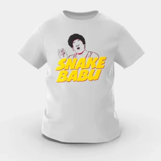 Snake Babu Girls Round Neck T-Shirt in Grey Melange Color
