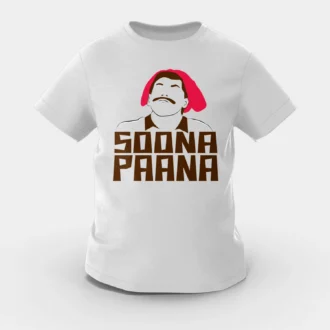 Soona Paana Girls Round Neck T-Shirt in Grey Melange Color