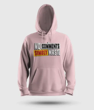 No Comments Simbly Waste Men/Unisex Hoodie in Light Baby Pink Color