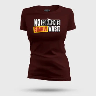 No Comments Simbly Waste Women's T-Shirt in Maroon Color