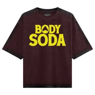 Body Soda Men/Unisex Acid Wash Oversized T-Shirt in Maroon Color
