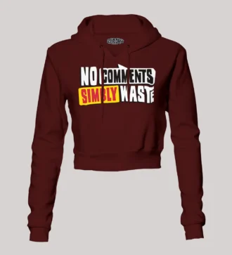 No Comments Simbly Waste Women's Crop Hoodies in Maroon Color