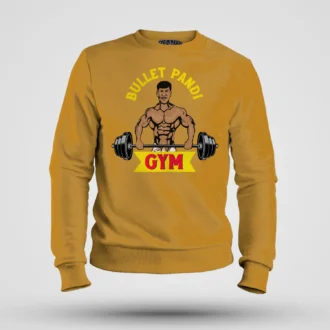 Bullet Pandi Gym Men/Unisex Sweatshirt in Mustard Yellow Color