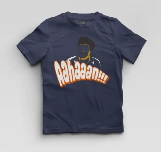 Aahaaan Boys Round Neck T-Shirt in Navy Blue Color
