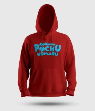 Asingama Pochu Kumaru Men/Unisex Hoodie in Red Color