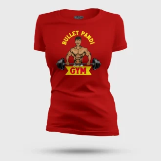 Bullet Pandi Gym Women's T-Shirt in Red Color