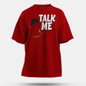 Talk Me Men/Unisex Oversized T-Shirt in Red Color