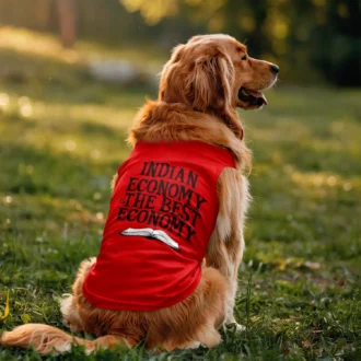 Indian Economy Is The Best Economy Dog Tank in Red Color