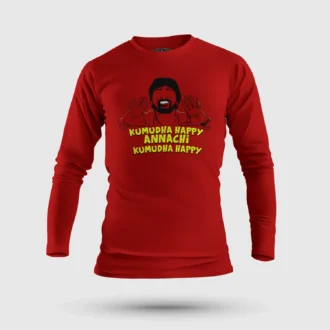Kumudha Happy Annachi, Kumudha Happy Men/Unisex Long Sleeve T-Shirt in Red Color