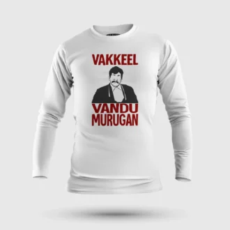 Vakeel Vandu Murugan Men/Unisex Long Sleeve T-Shirt in White Color