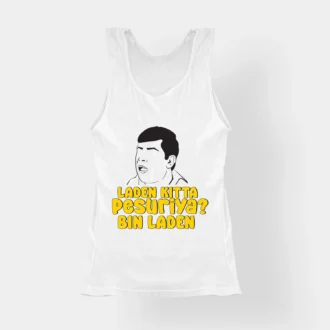 Laden Kitta Pesuriya, Bin Laden Women's Tank Top in White Color