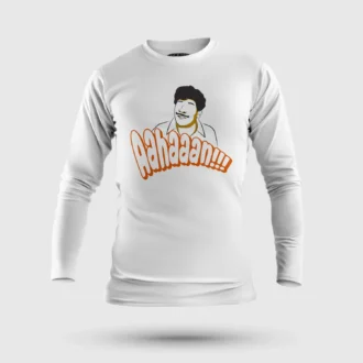 Aahaaan Men/Unisex Long Sleeve T-Shirt in White Color