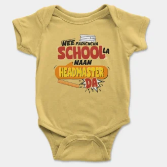 Nee Padicha School La Naan Headmaster Da Onesie/Romper in Yellow Color