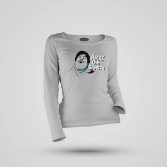 Arre Ohh Sambbo Women's Long Sleeve T-Shirt in Grey Melange Color