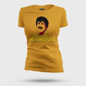 Vedigundu Murugesan Women's T-Shirt in Mustard Yellow Color