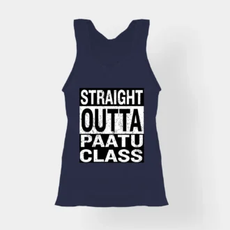 Straight Outta Paatu Class Women's Tank Top in Navy Blue Color