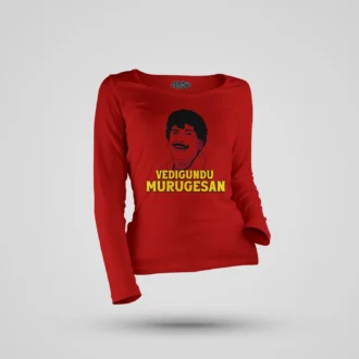 Vedigundu Murugesan Women's Long Sleeve T-Shirt in Red Color